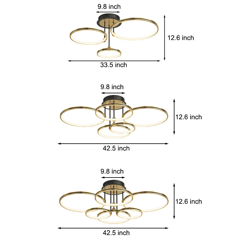 Rings Modern Ceiling Lights With Leather Ha098316