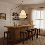 Rice Paper Swag Pendant Light – Handcrafted Mulberry Paper Hanging Lamp
