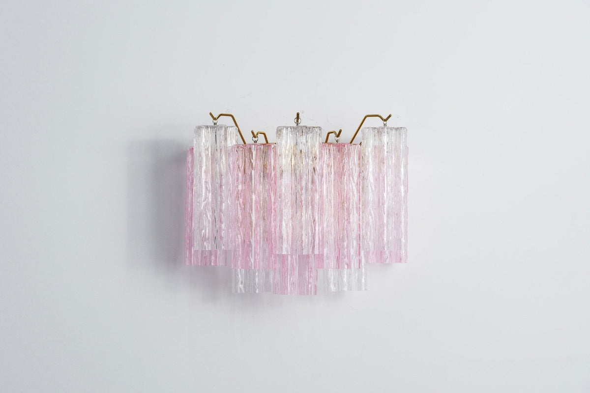 Eloria Glass Wall Sconce — Tiered Fluted Glass, Gold Frame