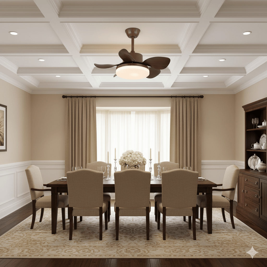 Terra Walnut Ceiling Fan with Integrated LED Light