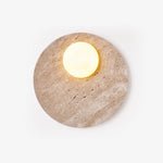 Terra Lume Orb Wall Sconce in Natural Travertine