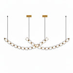 Gabriel Gold Crystal Chandelier – Sculptural LED Pendant for Modern Interiors