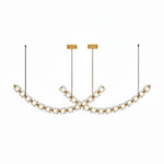 Gabriel Gold Crystal Chandelier – Sculptural LED Pendant for Modern Interiors