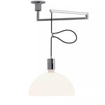 Piper Bliss Adjustable Pendant Light in Chrome and White