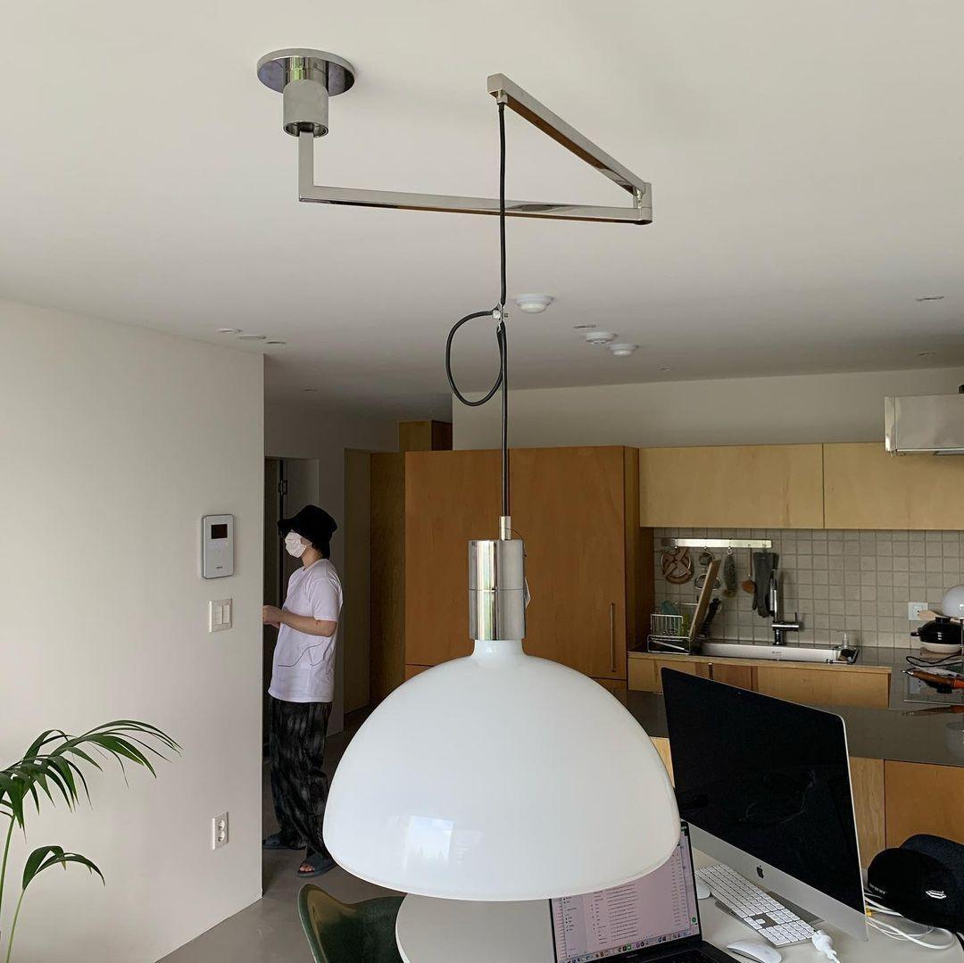 Piper Bliss Adjustable Pendant Light in Chrome and White
