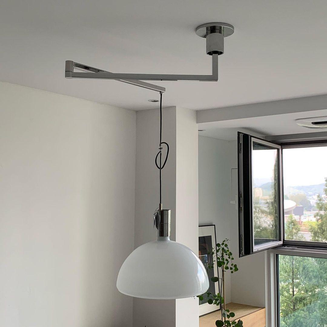 Piper Bliss Adjustable Pendant Light in Chrome and White