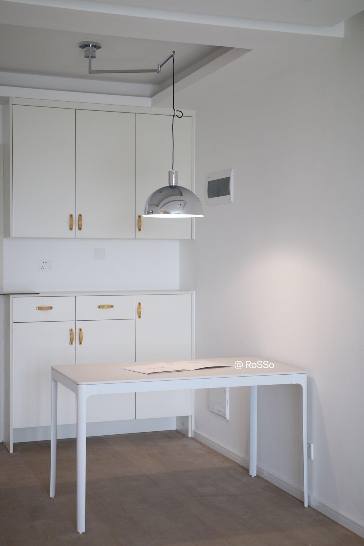 Piper Bliss Adjustable Pendant Light in Chrome and White
