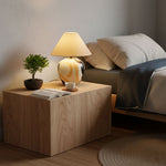 Artisan Ceramic Table Lamp with Abstract Terracotta Pattern and Beige Linen Shade