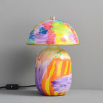 Artisan Hand-Painted Ceramic Table Lamp with Brass Accents