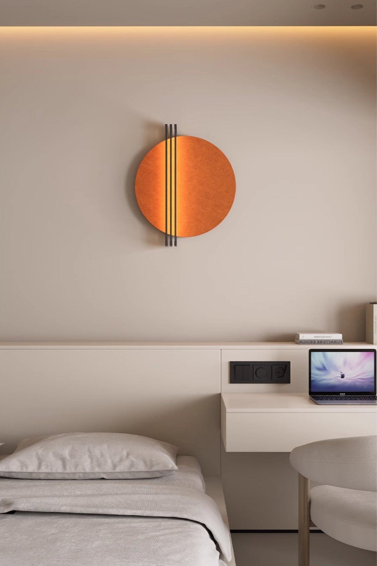 Abstract Sunrise Felt Wall Sconce – Modern Textural LED Wall Light