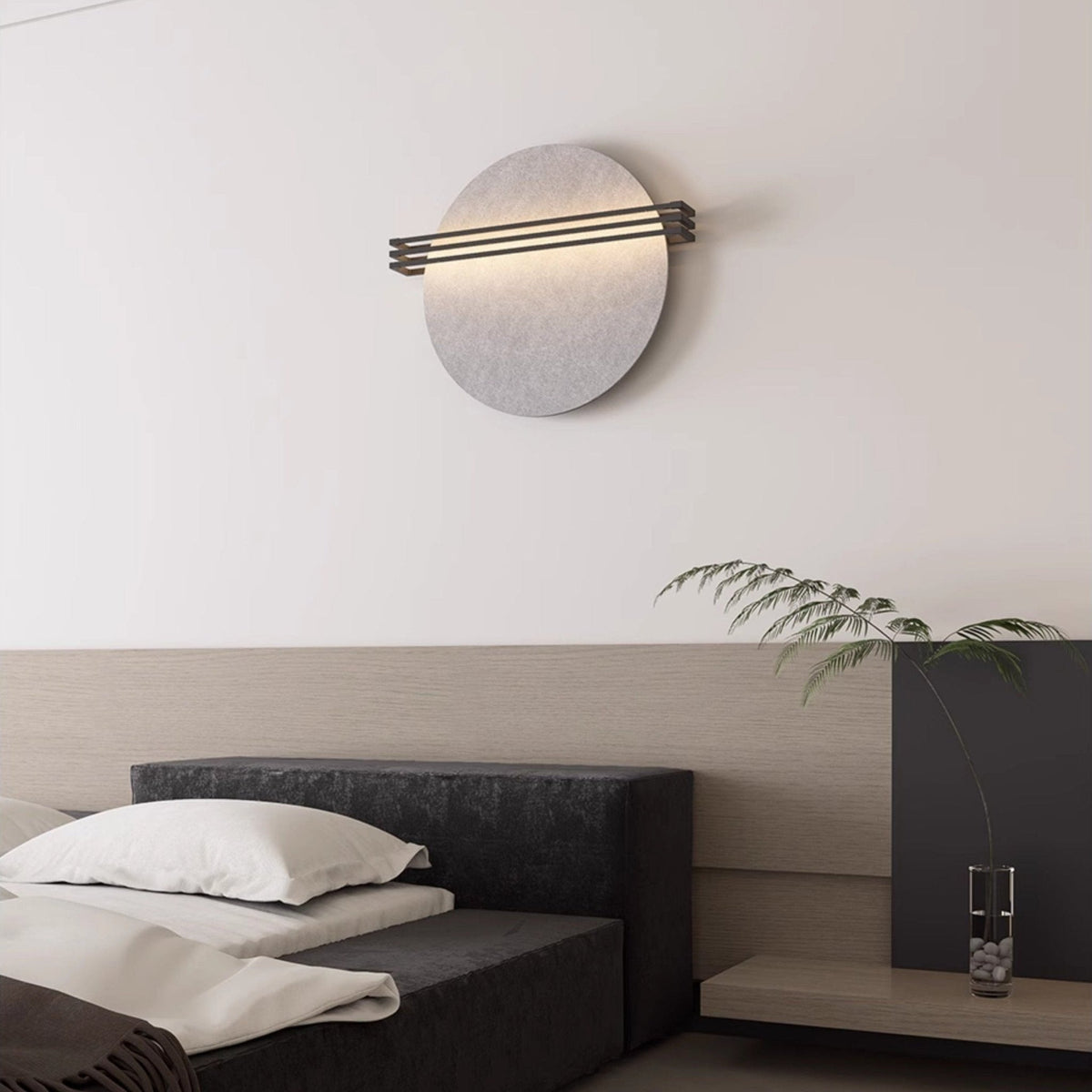 Abstract Sunrise Felt Wall Sconce – Modern Textural LED Wall Light