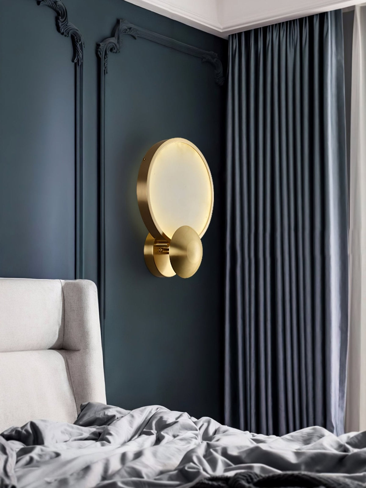 Accent Alabaster Wall Sconce in Brushed Gold – Modern LED Wall Light for Bedroom, Living Room & Hallway