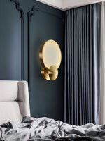 Accent Alabaster Wall Sconce in Brushed Gold – Modern LED Wall Light for Bedroom, Living Room & Hallway