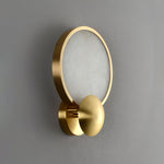 Accent Alabaster Wall Sconce in Brushed Gold – Modern LED Wall Light for Bedroom, Living Room & Hallway