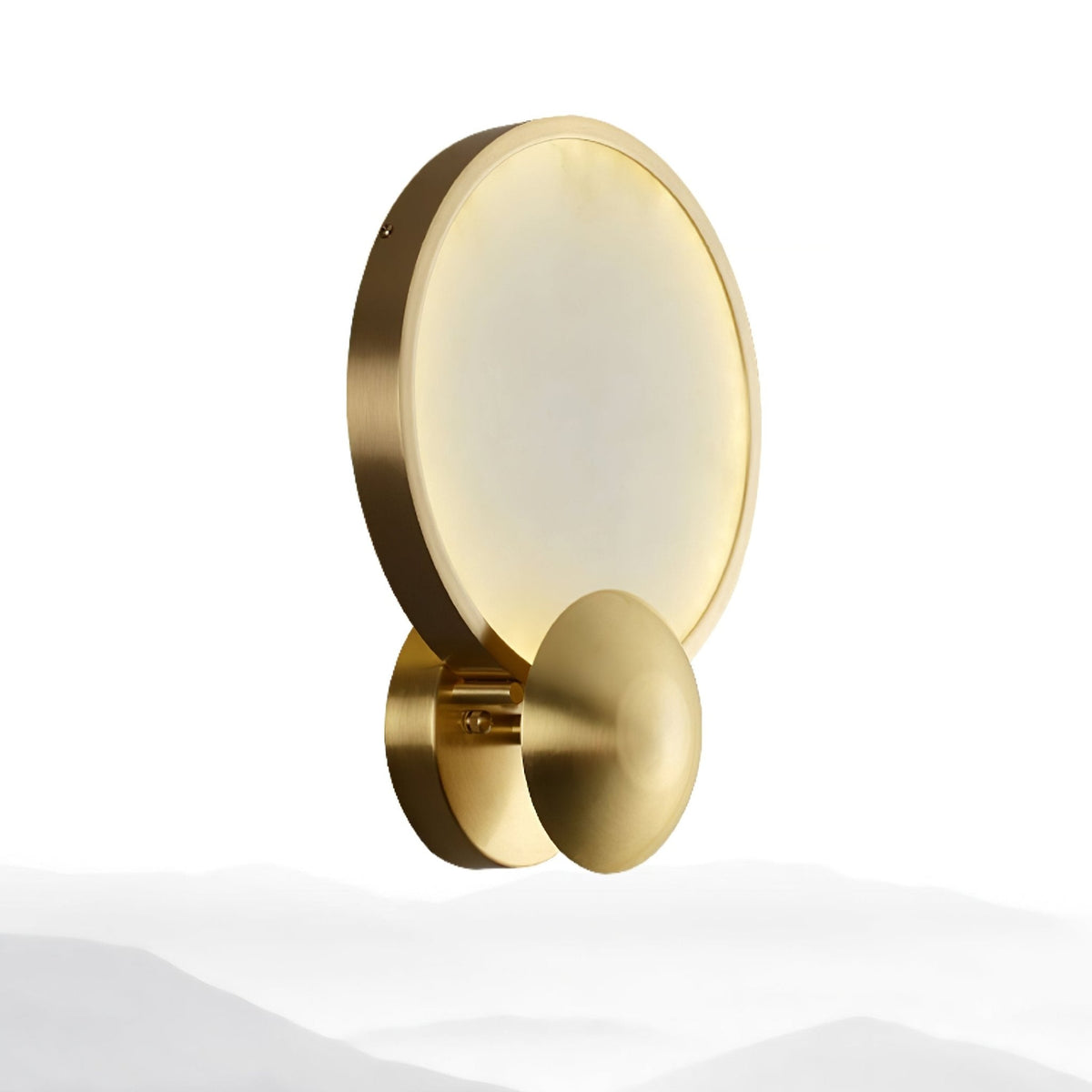 Accent Alabaster Wall Sconce in Brushed Gold – Modern LED Wall Light for Bedroom, Living Room & Hallway