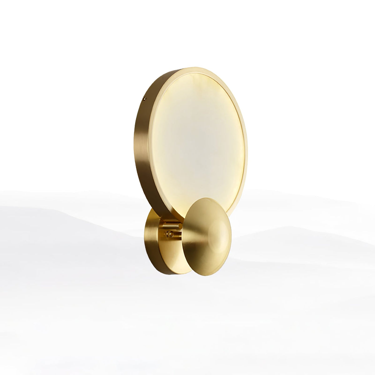Accent Alabaster Wall Sconce in Brushed Gold – Modern LED Wall Light for Bedroom, Living Room & Hallway