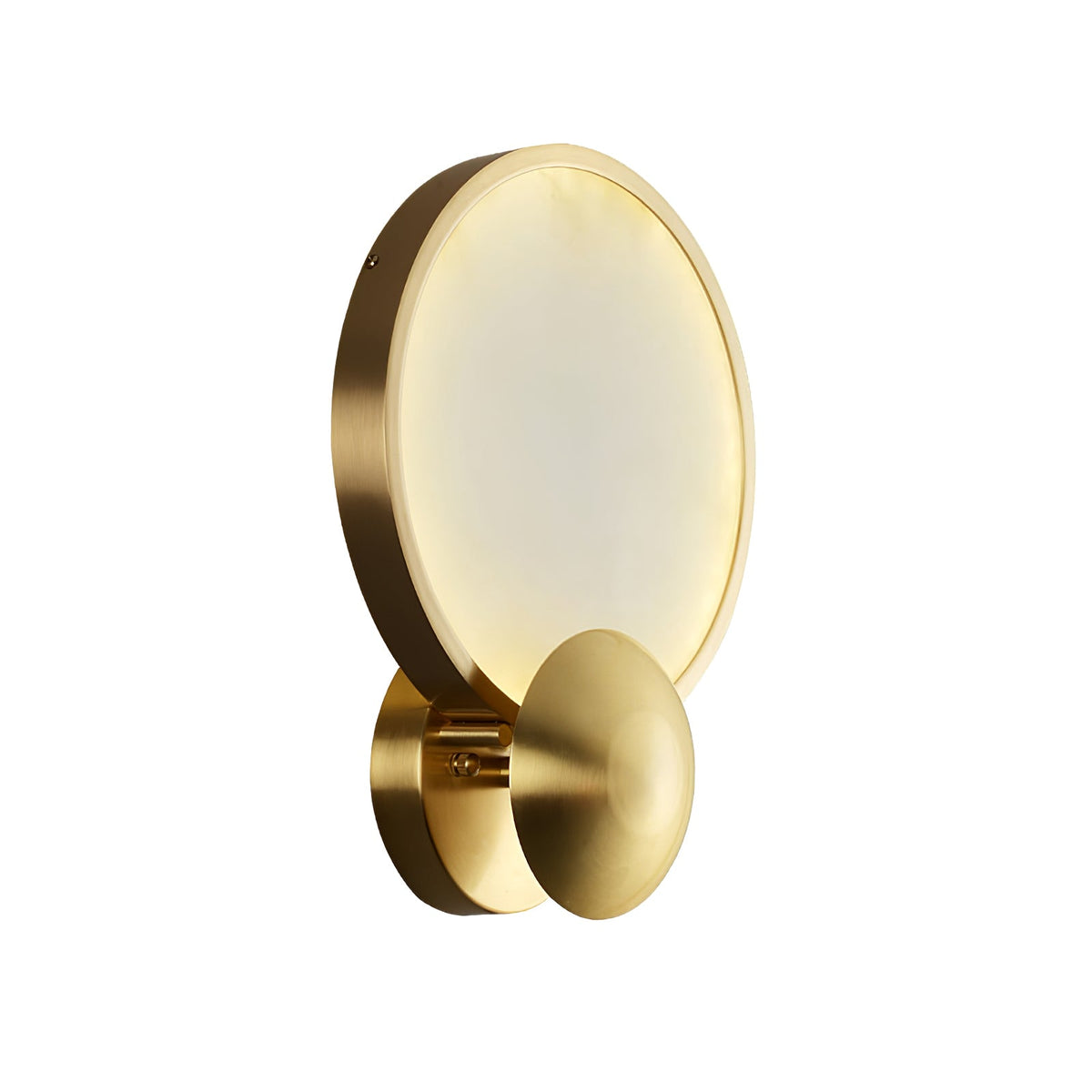 Accent Alabaster Wall Sconce in Brushed Gold – Modern LED Wall Light for Bedroom, Living Room & Hallway