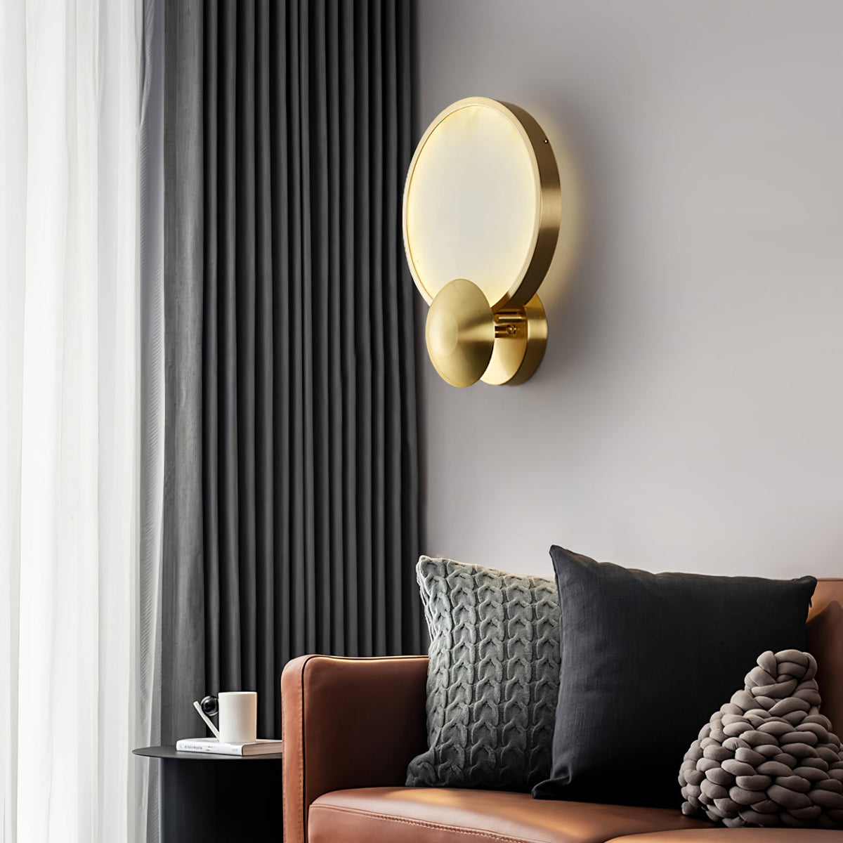 Accent Alabaster Wall Sconce in Brushed Gold – Modern LED Wall Light for Bedroom, Living Room & Hallway