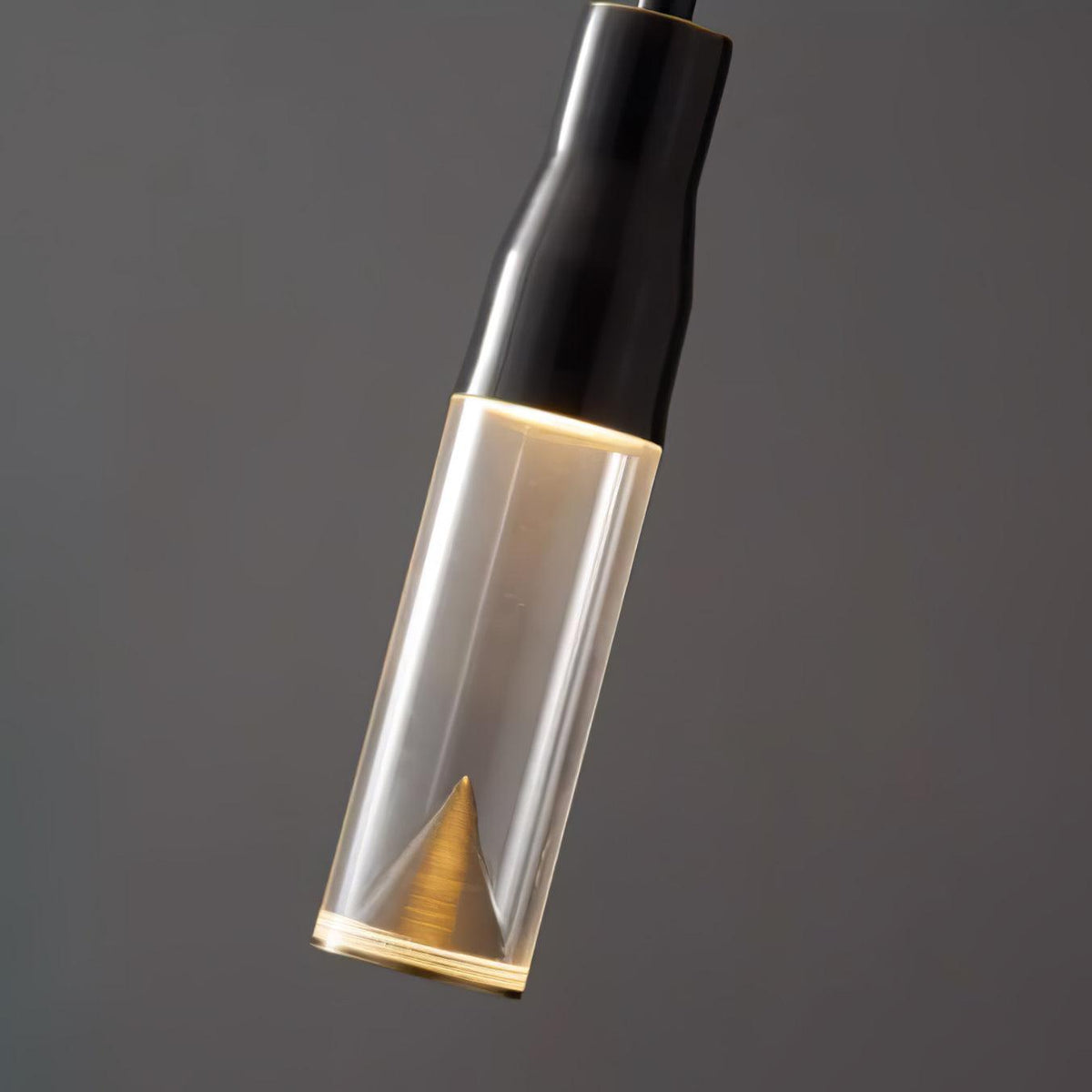 Modern Acrylic Hat Plate Pendant Light with Brass Accents