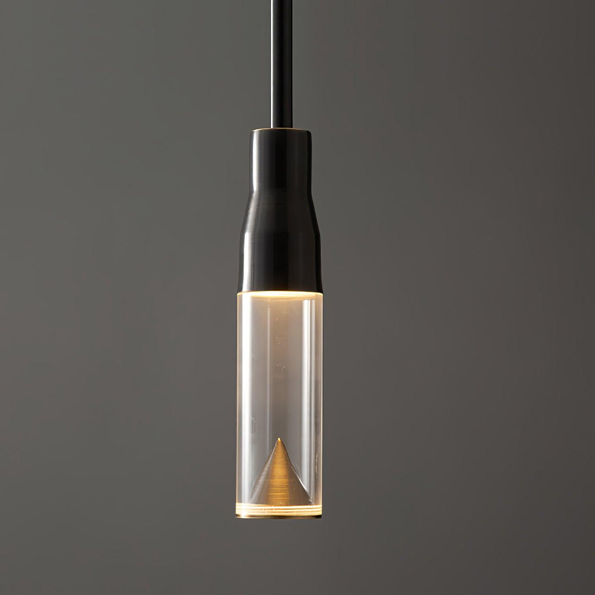 Modern Acrylic Hat Plate Pendant Light with Brass Accents