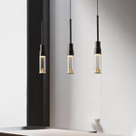 Modern Acrylic Hat Plate Pendant Light with Brass Accents