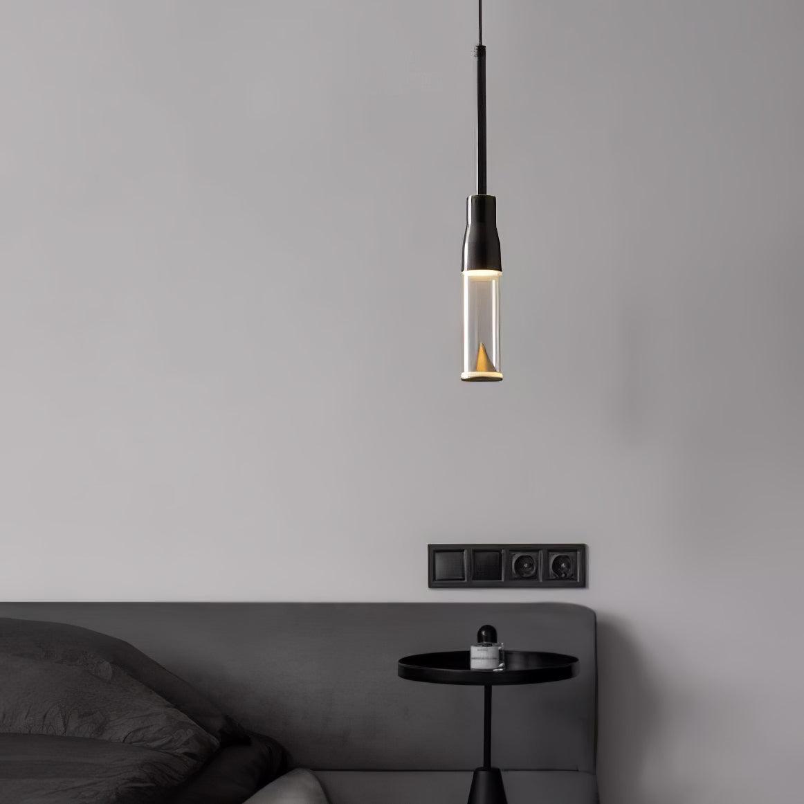 Modern Acrylic Hat Plate Pendant Light with Brass Accents
