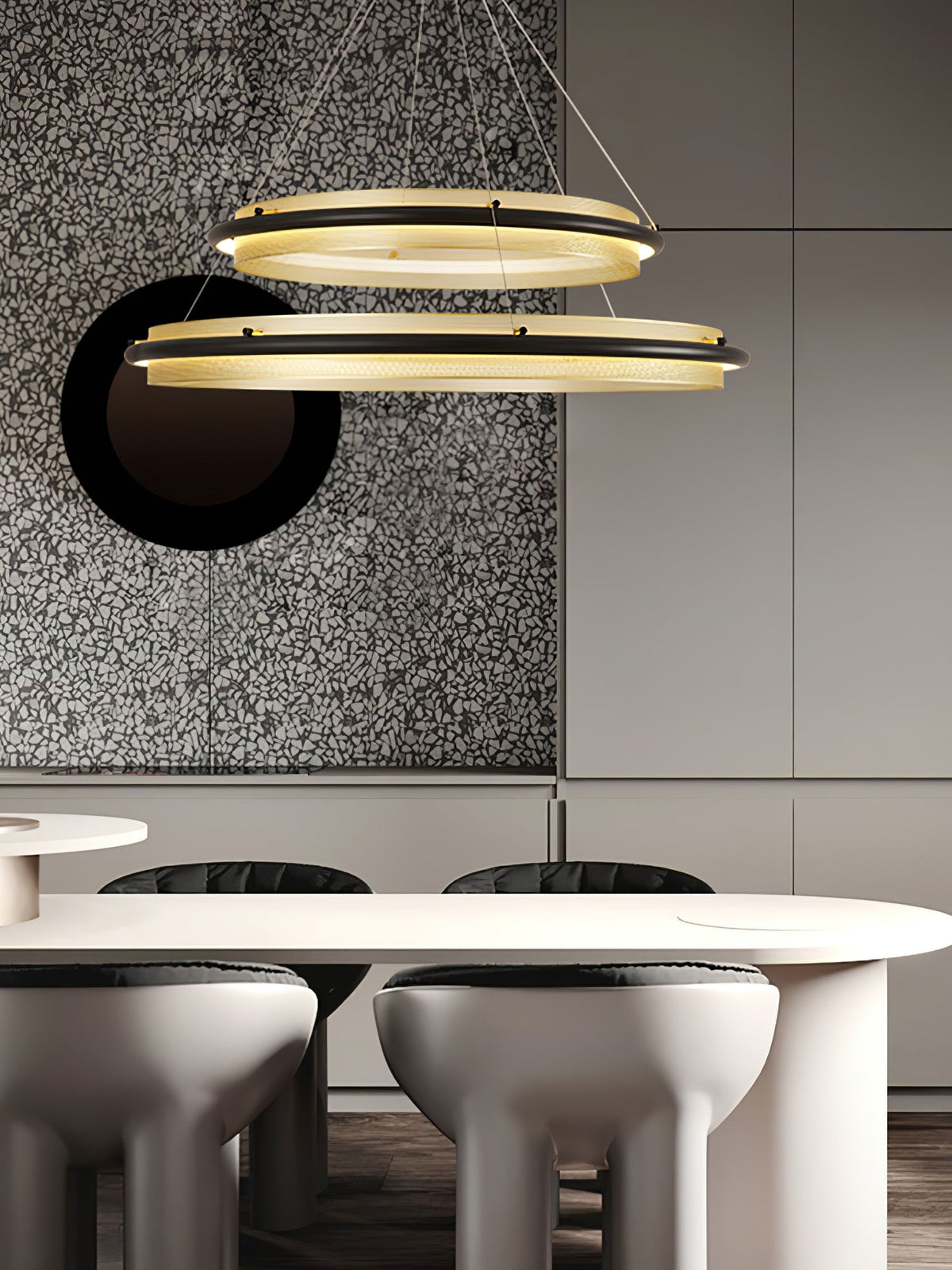 Modern Acrylic LED Round Chandelier for Dining Room and Living Room