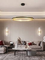 Modern Acrylic LED Round Chandelier for Dining Room and Living Room