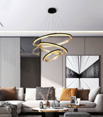 Modern Acrylic LED Round Chandelier for Dining Room and Living Room