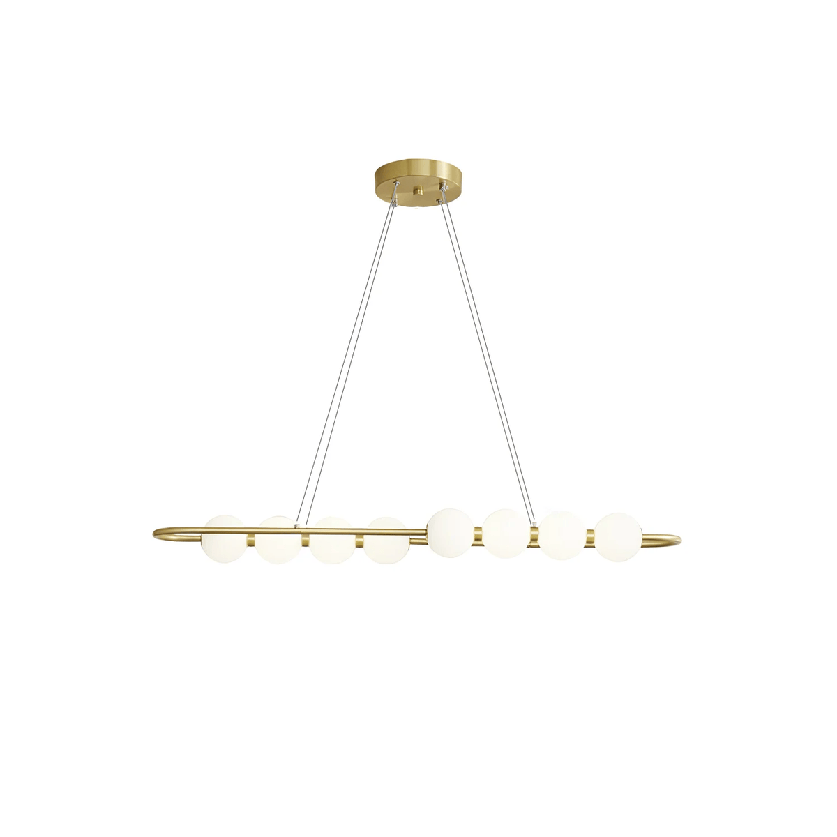 Acrylic Pearl Chandelier in Brass – Modern LED Pendant for Dining Room and Living Room