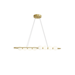 Acrylic Pearl Chandelier in Brass – Modern LED Pendant for Dining Room and Living Room