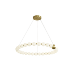 Acrylic Pearl Chandelier in Brass – Modern LED Pendant for Dining Room and Living Room