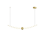 Acrylic Pearl Chandelier in Brass – Modern LED Pendant for Dining Room and Living Room