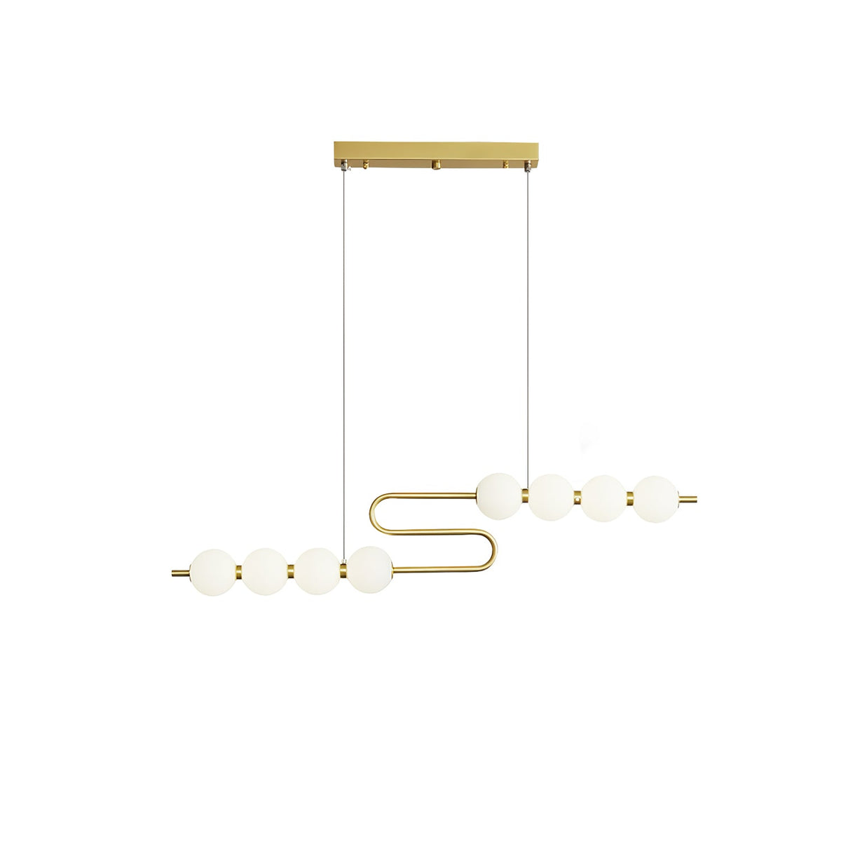 Acrylic Pearl Chandelier in Brass – Modern LED Pendant for Dining Room and Living Room