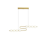 Acrylic Pearl Chandelier in Brass – Modern LED Pendant for Dining Room and Living Room