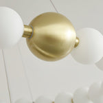 Acrylic Pearl Chandelier in Brass – Modern LED Pendant for Dining Room and Living Room