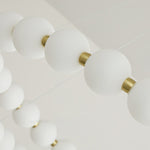 Acrylic Pearl Chandelier in Brass – Modern LED Pendant for Dining Room and Living Room