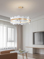 Acrylic Wave Chandelier Modern LED Pendant Light for Dining Room and Living Room