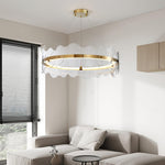 Acrylic Wave Chandelier Modern LED Pendant Light for Dining Room and Living Room