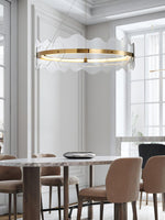 Acrylic Wave Chandelier Modern LED Pendant Light for Dining Room and Living Room