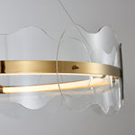 Acrylic Wave Chandelier Modern LED Pendant Light for Dining Room and Living Room