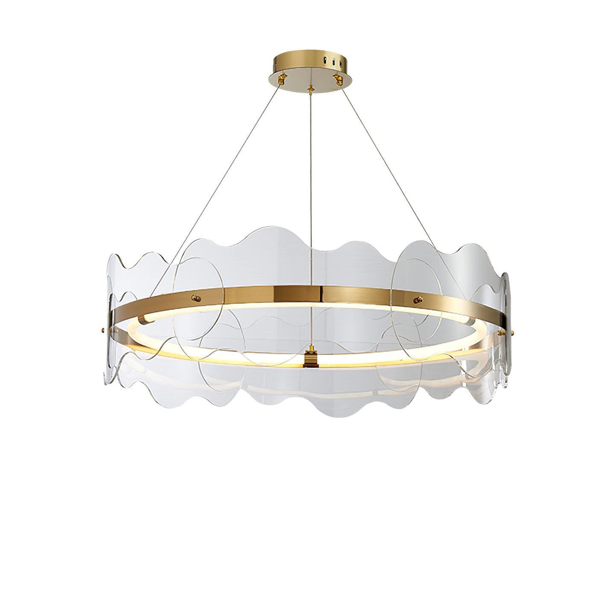 Acrylic Wave Chandelier Modern LED Pendant Light for Dining Room and Living Room