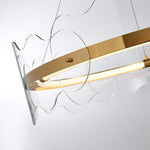 Acrylic Wave Chandelier Modern LED Pendant Light for Dining Room and Living Room