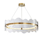 Acrylic Wave Chandelier Modern LED Pendant Light for Dining Room and Living Room