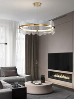 Acrylic Wave Chandelier Modern LED Pendant Light for Dining Room and Living Room