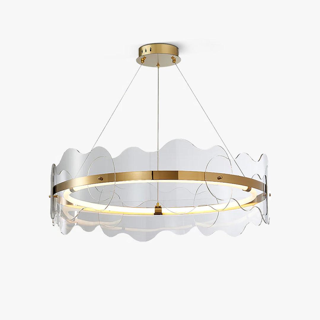 Acrylic Wave Chandelier Modern LED Pendant Light for Dining Room and Living Room