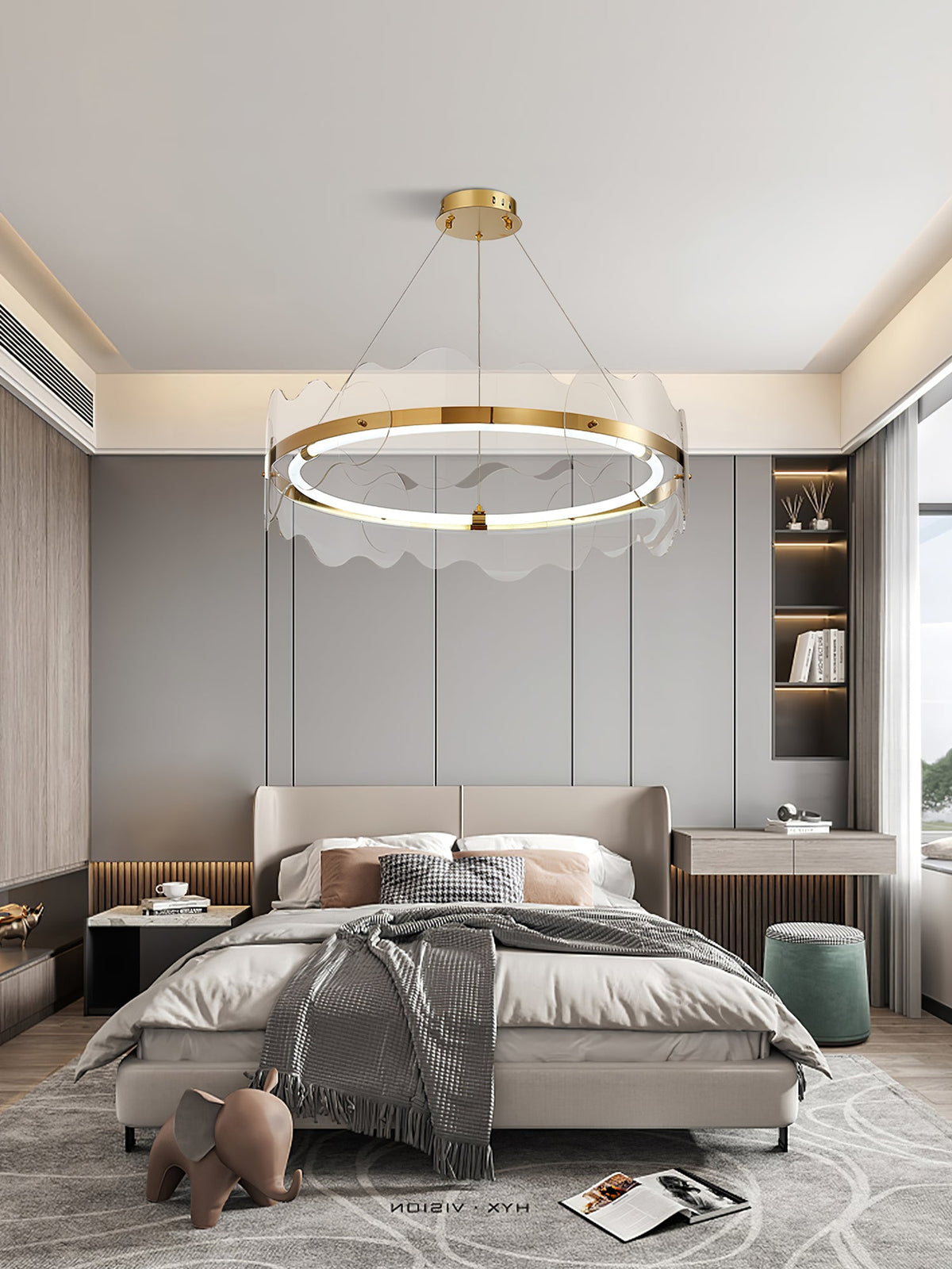 Acrylic Wave Chandelier Modern LED Pendant Light for Dining Room and Living Room