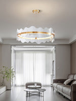 Acrylic Wave Chandelier Modern LED Pendant Light for Dining Room and Living Room