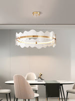 Acrylic Wave Chandelier Modern LED Pendant Light for Dining Room and Living Room