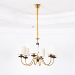 Acurt Chandelier — Walnut & Copper Pleated Pendant Light